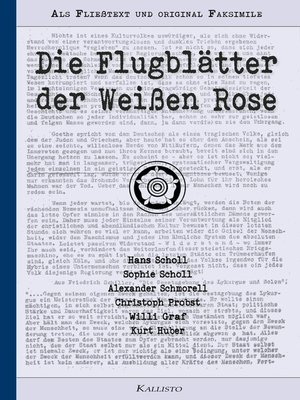 cover image of Die Flugblätter der Weißen Rose